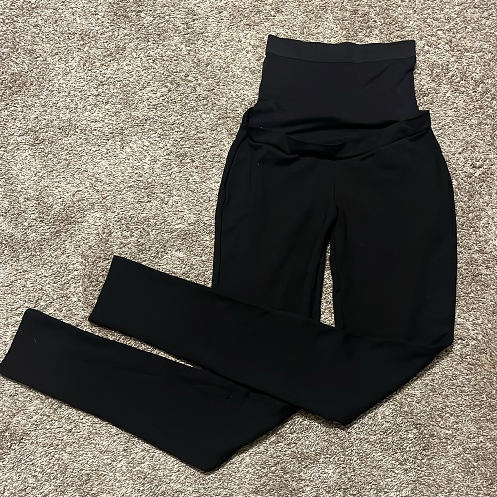 Seraphine Black Over‎ the Bump Straight Leg Slim Trousers Size 4 - Picture 3 of 7
